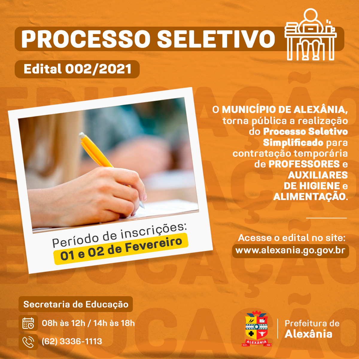 Prefeitura abre Processo Seletivo para Professores e Auxiliar de Higiene e Alimentação